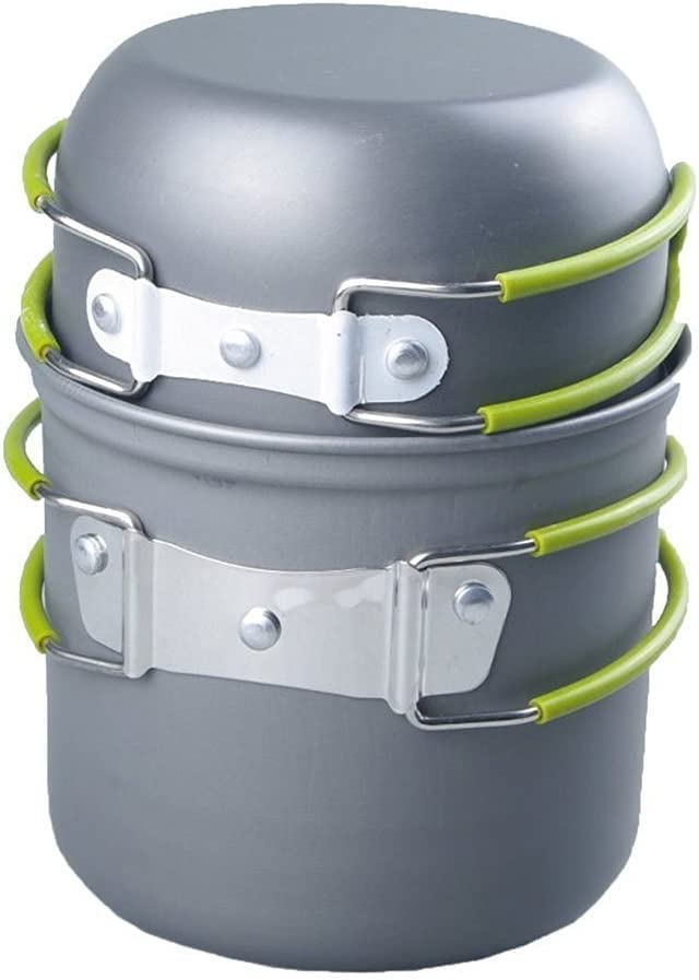 Linist Camping Cookware Set - Outdoor Pans and Pots Mini Cook Set for Backpacking, Hiking and Picnic - 2pcs - Image 1