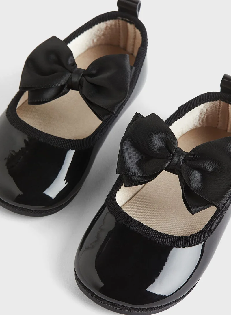 H&M Infant Slip On Ballerinas With Bow Detail
