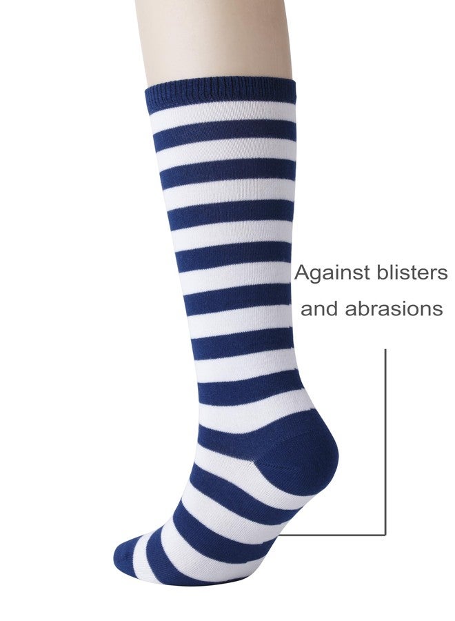 Cerebro Knee High Socks for Kids Stripes Girls Cotton Calf Athletic Tube Socks,SOCKS (1Pairs 6-10Y, 1Pairs dark blue) - Image 4