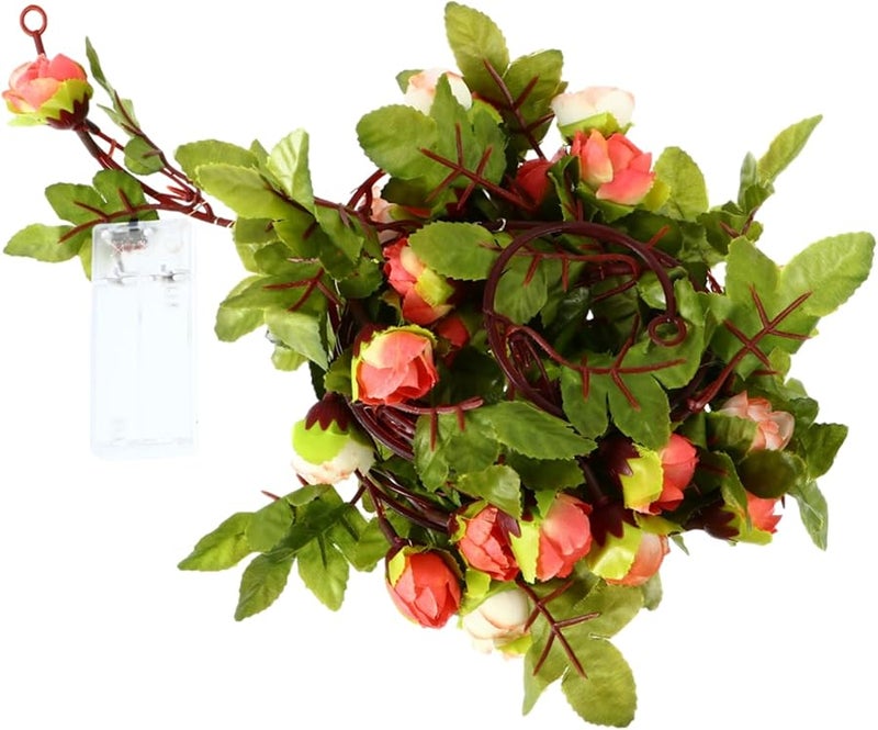 أضواء LED بسلك نحاسي بتصميم وردي متسلق، بلون أبيض دافئ لتزيين غرفة النوم وغرفة المعيشة - Image 2