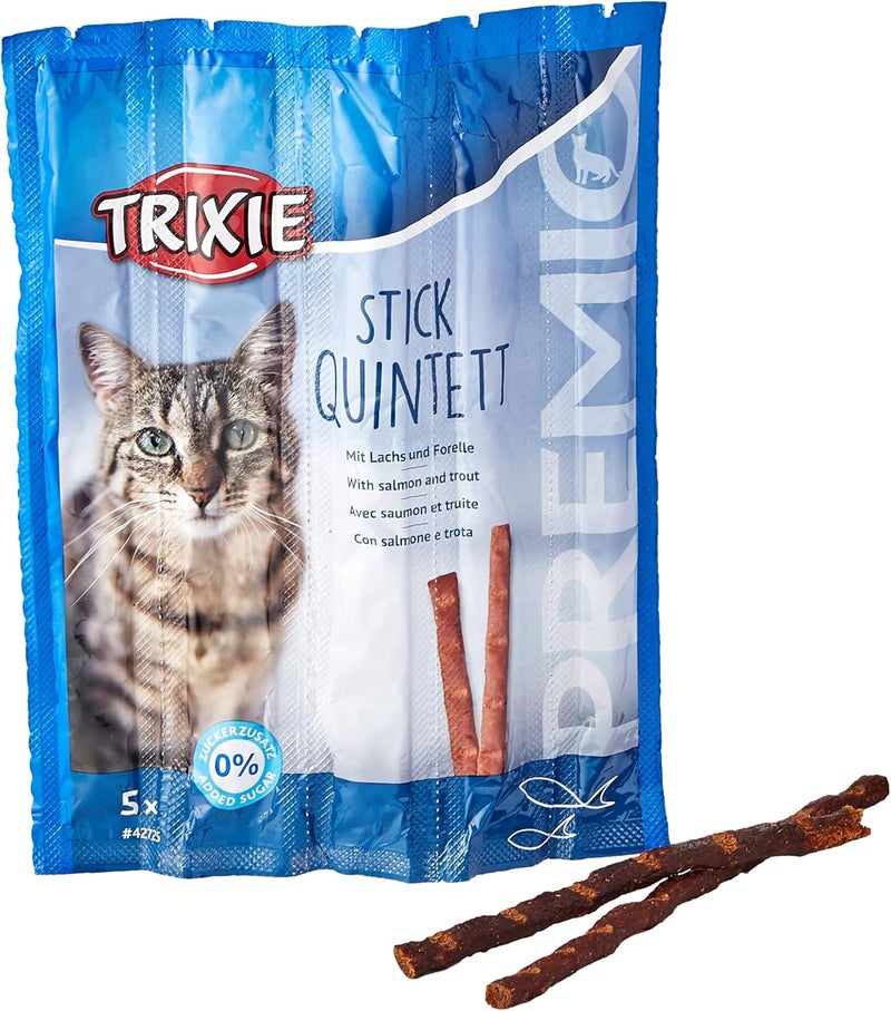 Trixie Premio Stick Quintett Salmon & Trout Cat Treats - Image 1