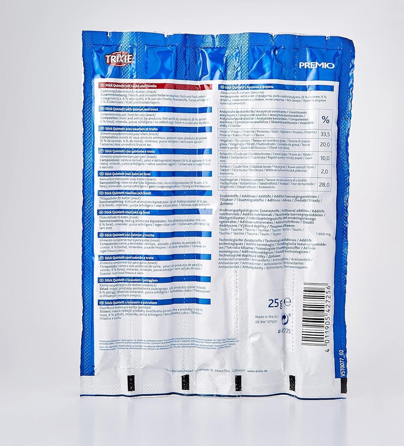 Trixie Premio Stick Quintett Salmon & Trout Cat Treats - Image 2