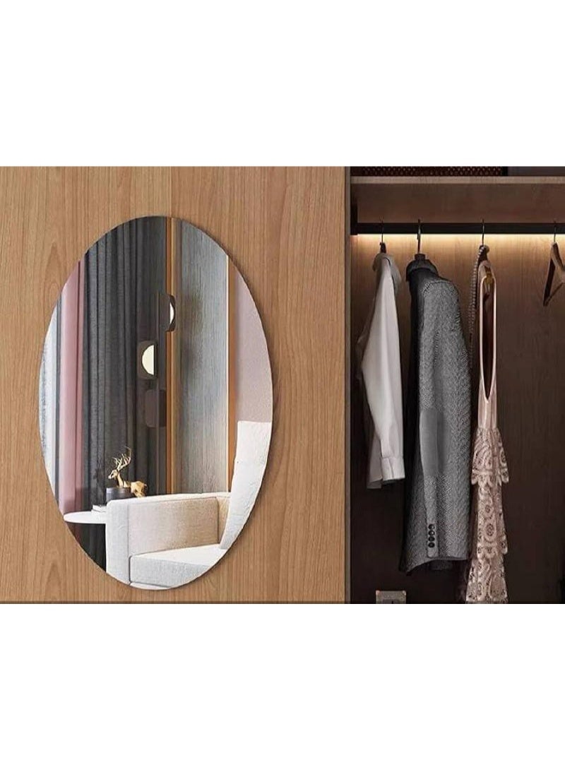 Oval Mirror Sticker This product is a self-adhesive, oval-shaped acrylic mirror designed as easy-to-install wall decor for bathrooms or bedrooms. Small size: 30x40 cm  Code: AZ-5-4 - Image 2