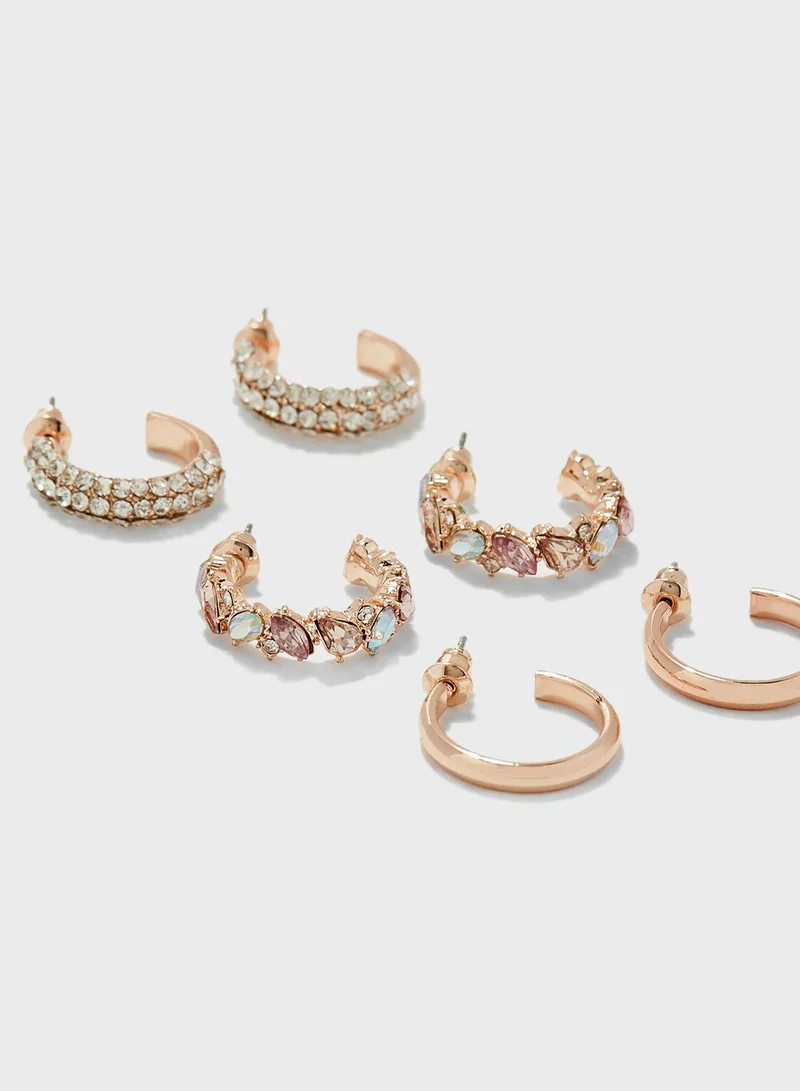 RIVER ISLAND 6 Pack Stud & Hoop Earrings