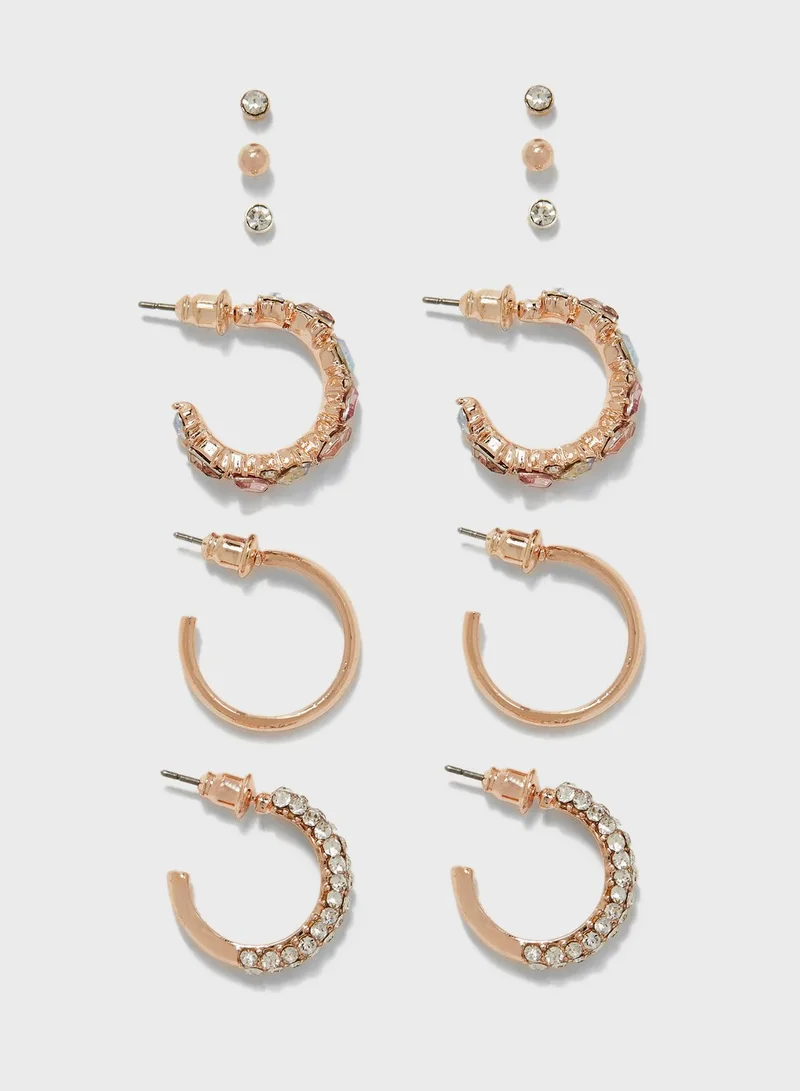 RIVER ISLAND 6 Pack Stud & Hoop Earrings
