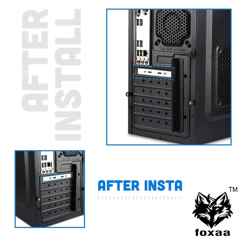 foxaa USB3.0 Motherboard 19/20Pin to Dual Ports Type-C USB-C Female PCI-E Back Panel 5Gbps High Speed Data Cable for Motherboards Computer 50cm - Image 4