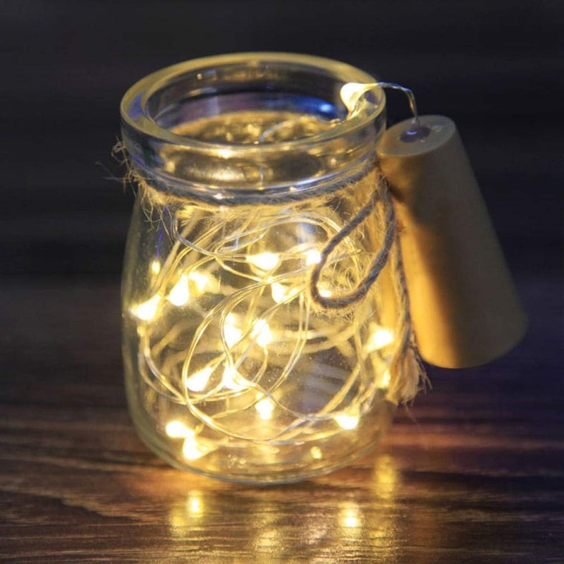 Desidiya Desidiya 20 LED Wine Bottle Cork Copper Wire String Lights 2M Battery Powered Pack of 1  - Image 2