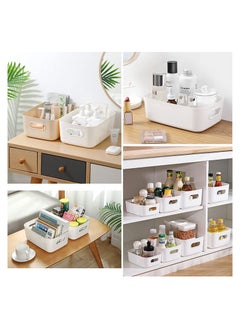 KASTWAVE Plastic Storage Basket 6 Pcs Plastic Storage Boxes Multiple Colour Organisation Storage Baskets for Cupboard Kitchen Studio Bathroom Toy Home Tidy Open Storage Bins with Handles  - Image 4