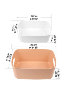 KASTWAVE Plastic Storage Basket 6 Pcs Plastic Storage Boxes Multiple Colour Organisation Storage Baskets for Cupboard Kitchen Studio Bathroom Toy Home Tidy Open Storage Bins with Handles  - Image 2