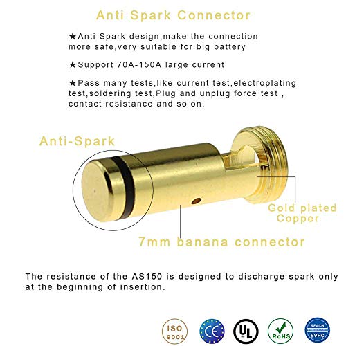 SoloGood 6pairs Amass AS150 Male Female Anti Spark Connector Gold Plated Banana Plug Set for Battery ESC and Charge Lead - Image 4