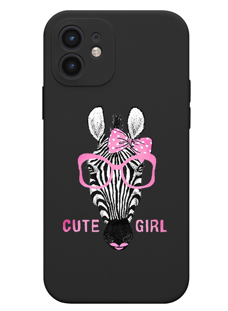 Theodor Protective Slim Fit Case Liquid Silicone Cover with Full Body Protection Anti-Scratch Shockproof Case For iPhone 12 Black  - cute pets copy - Image 1