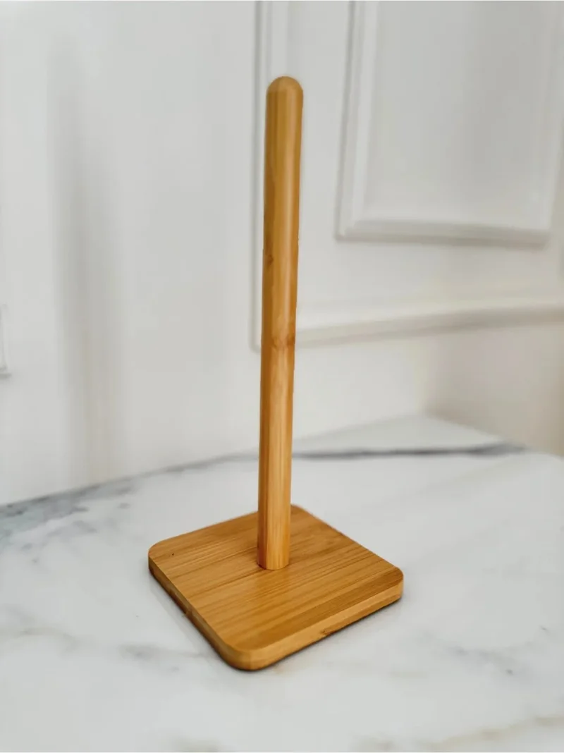 موتوجو Bamboo Paper Towel Holder, Roll Paper Towel Holder, Decorative Napkin Holder Square