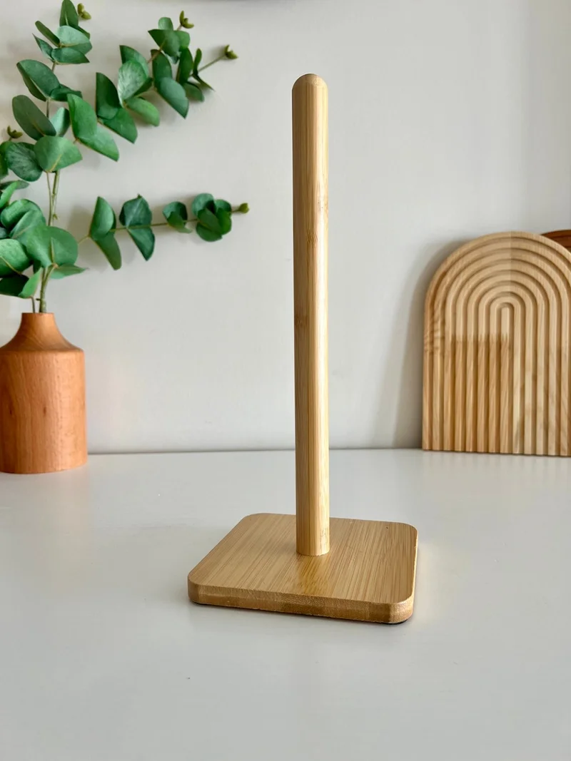 موتوجو Bamboo Paper Towel Holder, Roll Paper Towel Holder, Decorative Napkin Holder Square