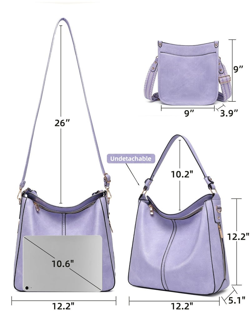 BAVERGE Purses For Women 3Pcs  Crossbody Bags Set Large Leather Purse Shoulder Handbags With Wallet Adjustable Straps For Ladies Tote - Image 4