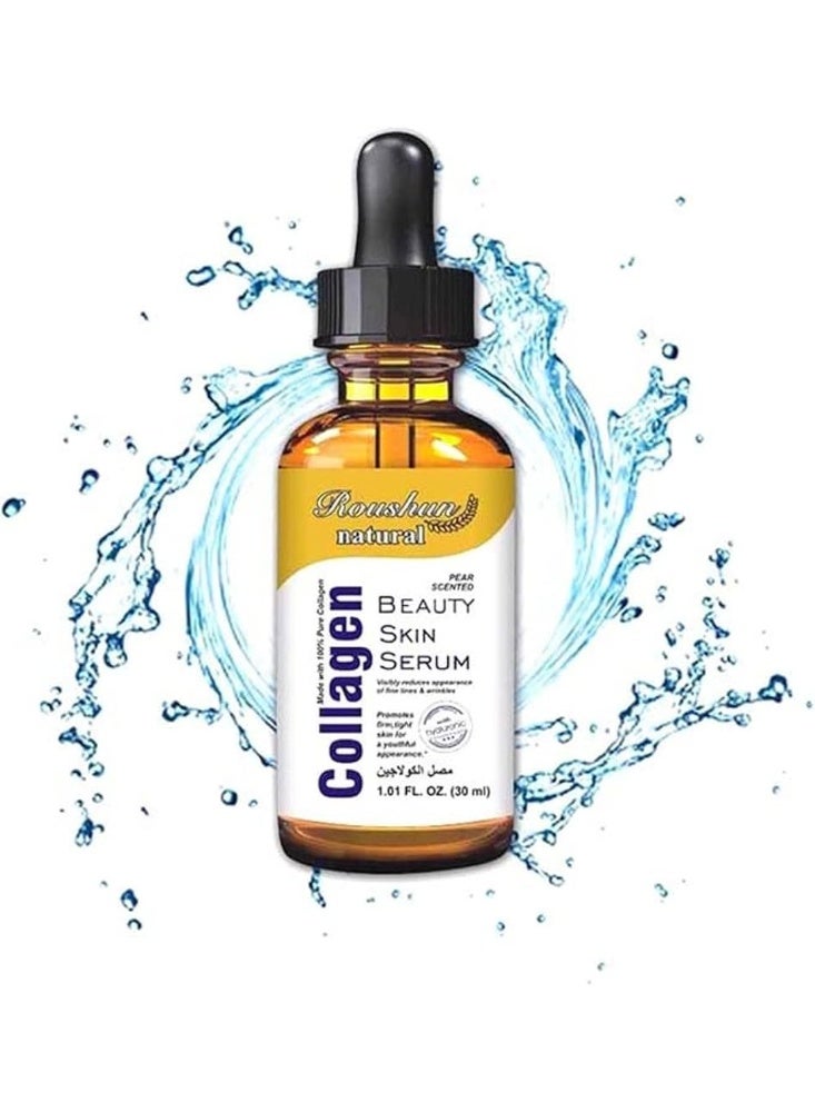 ROUSHUN Collagen Beauty Skin Serum Collagen Content Replenish Skin Collagen Soothing Smooth Soft Skin, Hydrating Moisturizing Nourishing Collagen Facial Serum 30ml - Image 3