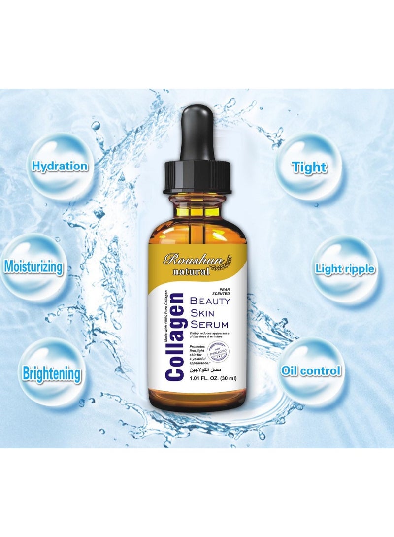 ROUSHUN Collagen Beauty Skin Serum Collagen Content Replenish Skin Collagen Soothing Smooth Soft Skin, Hydrating Moisturizing Nourishing Collagen Facial Serum 30ml - Image 2