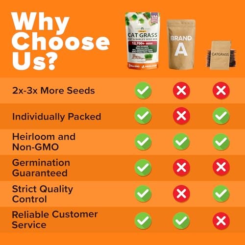 HOME GROWN أعشاب القطط الممتازة 1 باوند من بذور الشوفان والشعير المختلطة 100% غير معدلة وراثيًا من الولايات المتحدة الأمريكية - Image 4