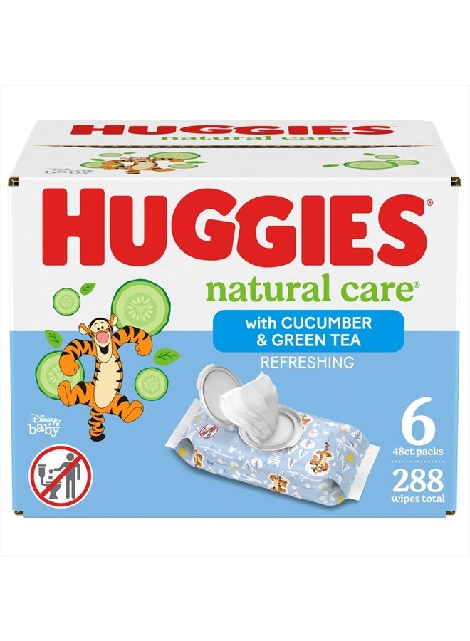 HUGGIES Huggies Natural Care Refreshing Baby Wipes, Hypoallergenic, Scented, 6 Flip-Top Packs (288 Wipes Total) - Image 1