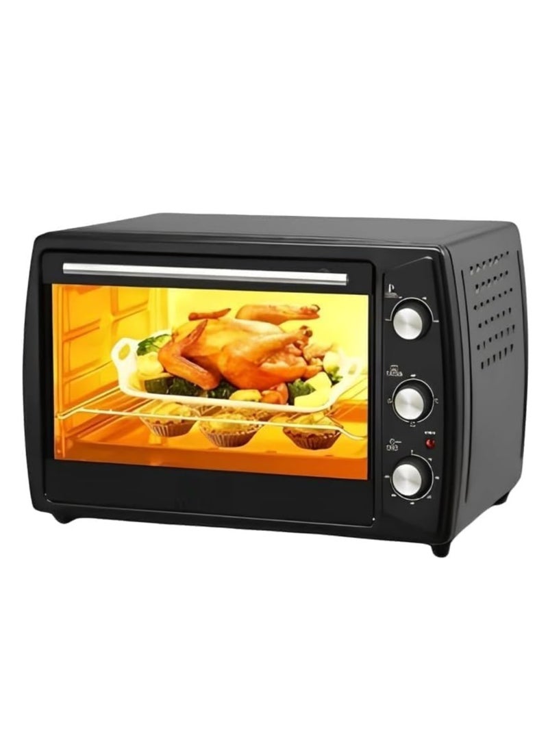 Generic Electric Oven with 3 Temperature Control Knob Function 63L with 2200W Toaster Oven with Grill, & Fry Pan, Large Capacity for Home Kitchen  - Image 1