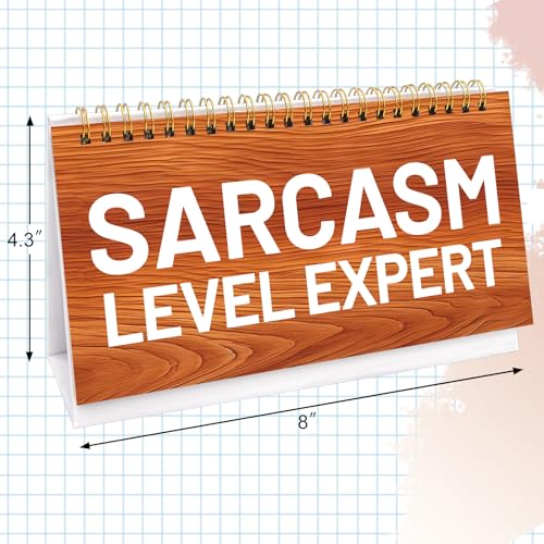 Fancy Land Funny Desk Signs Sarcastic 30 Flip Over Messages Desktop Supplies for Holiday Teachers Nurses Office Staff Coworker Colleague Humorous Gag Exchange Favor Lightwood Style - Image 2