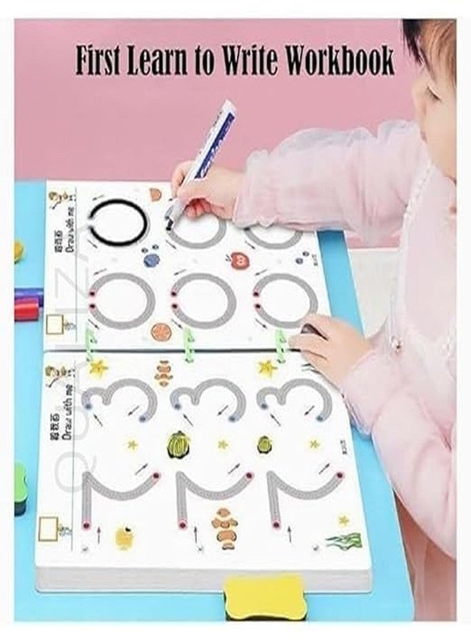 Veemok 64 Pages Magical Tracing Workbook Set, Hand Writing Pen Control Training Book for Learning to Write The Alphabets | Numbers, Preschool Educational Reusable Learning Book for Kids (1 Set) - Image 3