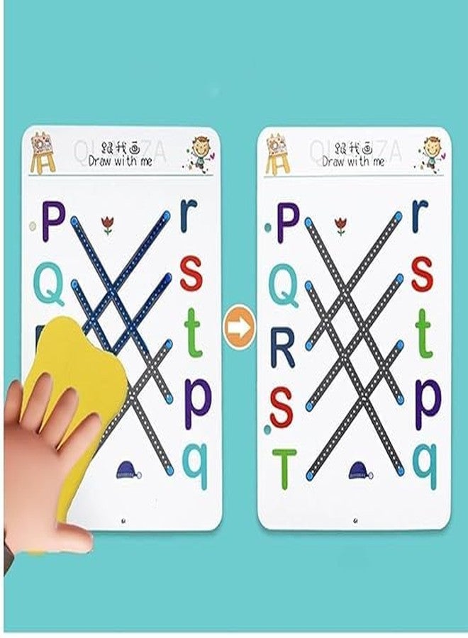 Veemok 64 Pages Magical Tracing Workbook Set, Hand Writing Pen Control Training Book for Learning to Write The Alphabets | Numbers, Preschool Educational Reusable Learning Book for Kids (1 Set) - Image 5