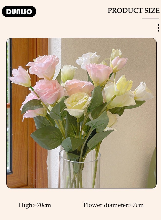 DUNISO 4 Pcs Artificial Flowers Table Centerpieces Decor Fake Tulips Silk Flowers Bouquets Arrangement for Home Room Office Party Table Flowers Decoration Wedding Table Centerpieces - Image 5