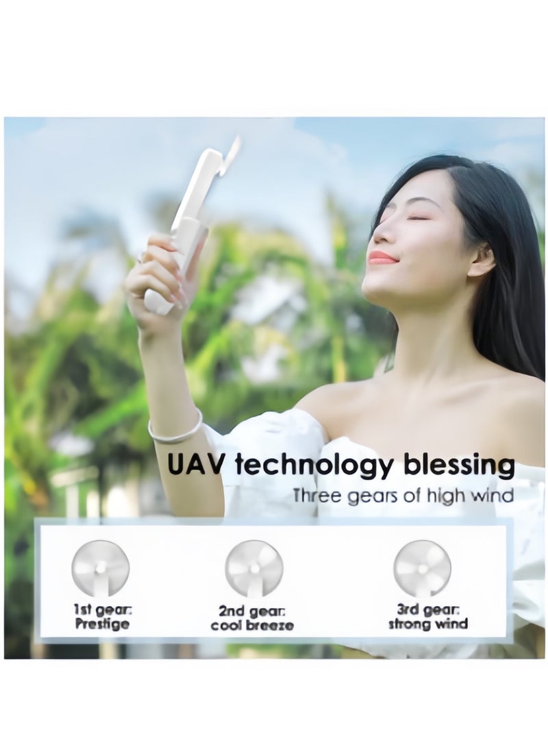 Loquat Mini Fan 3 IN 1 Rechargeable Hand Fan Foldable Small Fan With Power Bank Function 1200mAh Cooling Fan - Image 3