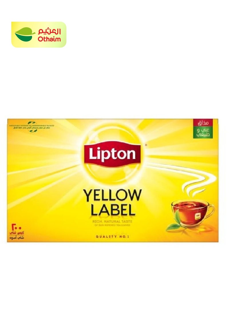 Lipton ليبتون يلو لابل، شاي أسود، 200 كيس شاي 