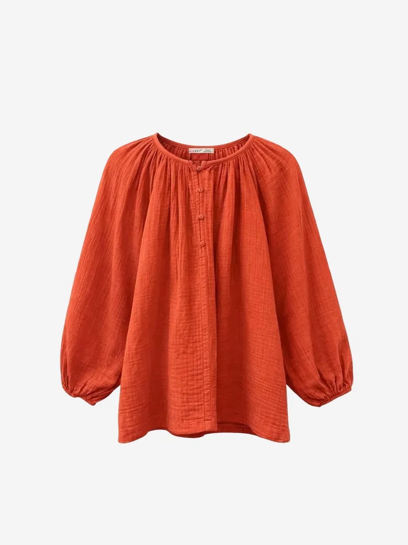 MixRay Mixray Buttoned Muslin Blouse