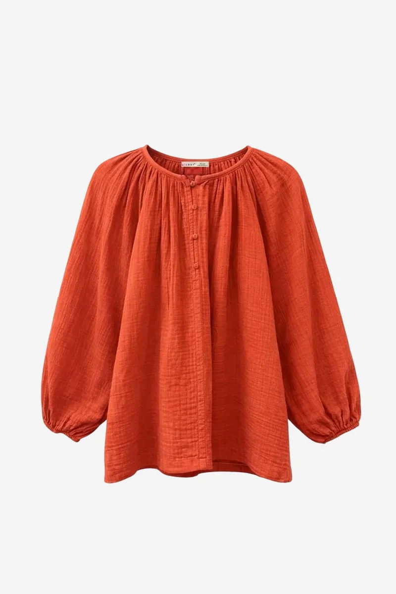 ميكسراي Mixray Buttoned Muslin Blouse