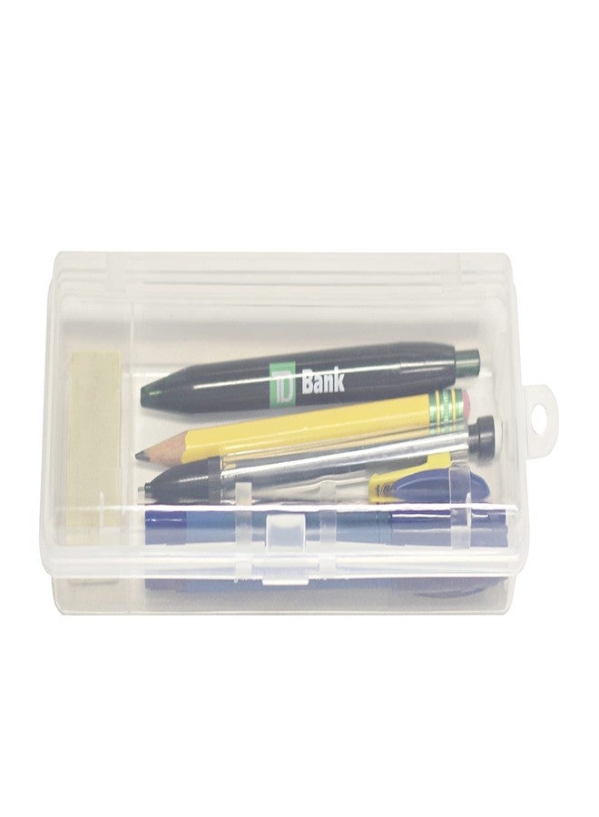 Creative Hobbies® Clear Polypropylene Mini Storage Box with Hinged Lid & Snap Closure - For Pencils, Pens, Drill Bits, Office Supplies, Organization, Tool Box and More! (1) - Image 4