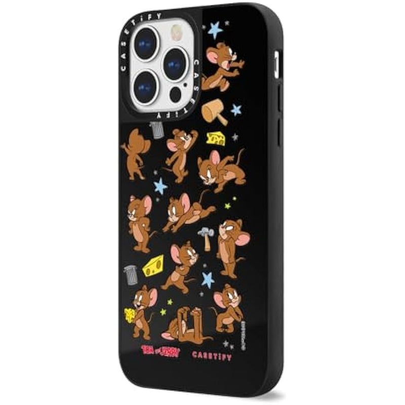 Casetify Mirror Case for iPhone 13 Pro Max 【Tom and Jerry Colab/Reflective / 4.9ft Drop Protection/Compatible with Magsafe】 - Jerry Pattern - Black on Black - Image 5