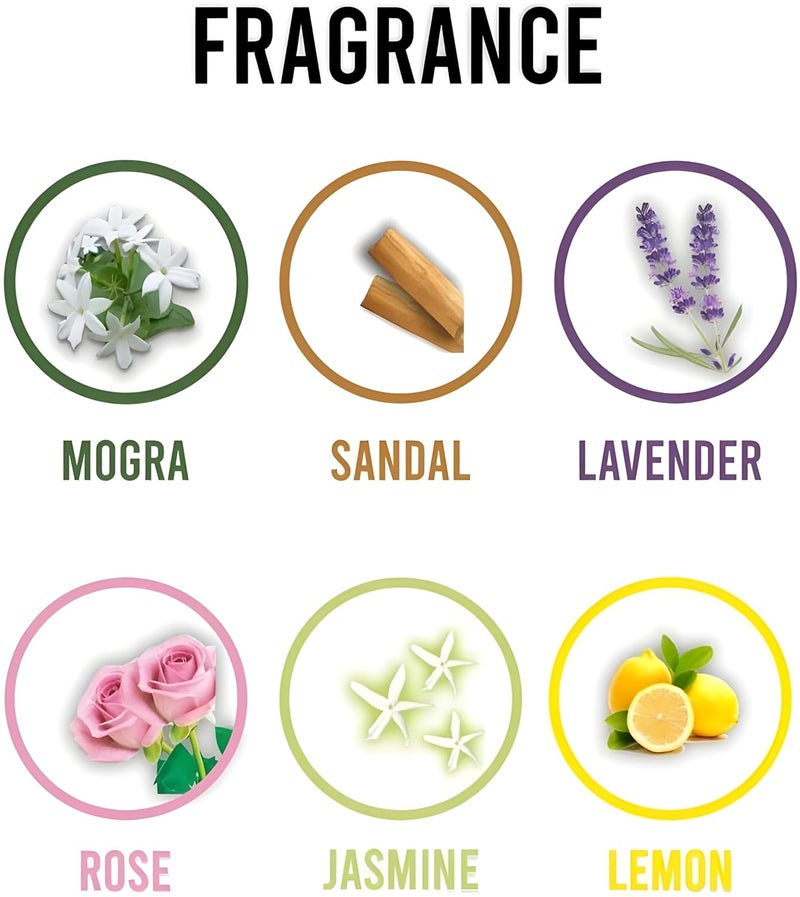 Bathroom Freshener For Toilet Washroom Air Smell Fresheners Perfume Packets Automatic Room Fragrance Blocks Pack Of 5 50Gram Each Lemon Rose Lavender Jasmine Mogra Sandal - Image 3