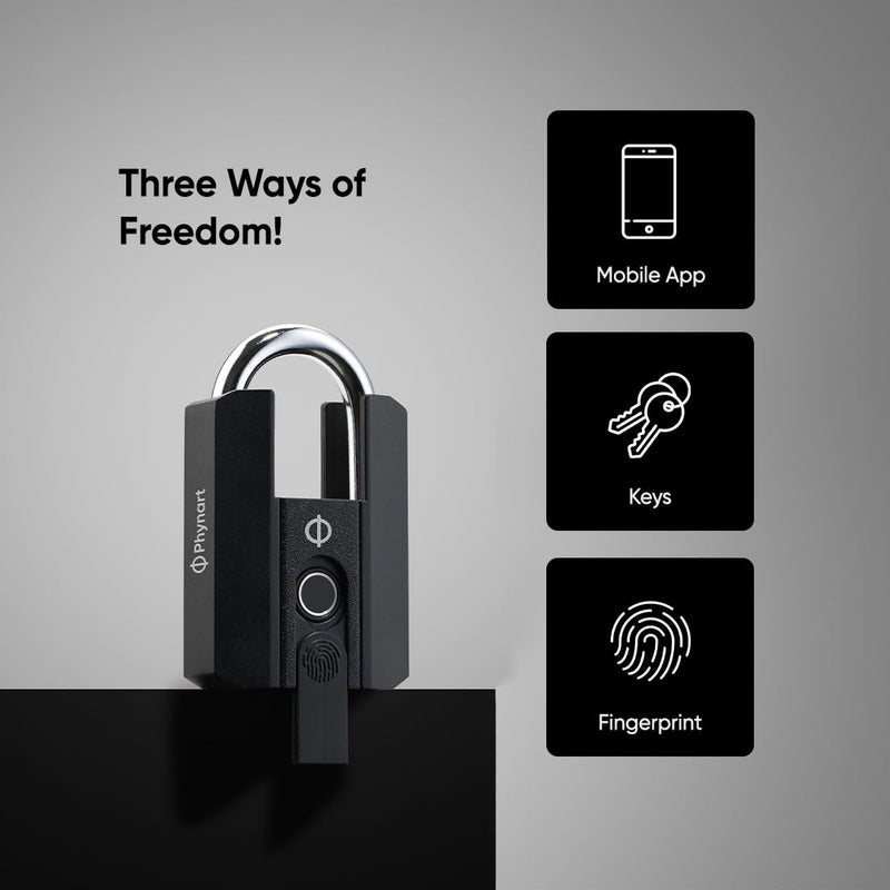 Phynart Phynart Titan Mini X Smart Biometric Padlock Durable Versatile and Secure Lock with Fingerprint Access for Backpacks Suitcases Doors Cycles and Lockers  - Image 2