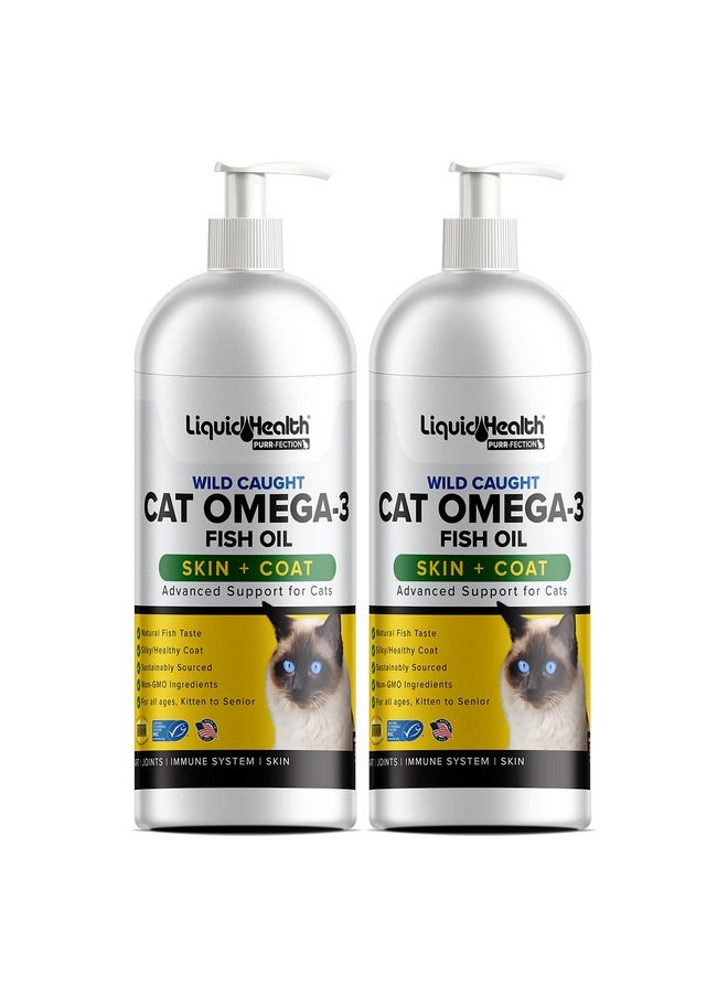 LIQUIDHEALTH Liquid Health Pets Purr-Fection Omega 3 Fish Oil for Cats - Liquid Omega 3 for Cats with EPA+DPA+DHA, Cat Omega 3 Supplement May Reduce Itching, Support Joint, Immunity, Brain, Heart Health (2 Pack)  - Image 1