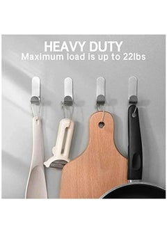 MIXDE Adhesive Hooks, Wall Hooks 16 Pack Heavy Duty Stainless Steel Wall Hooks Adhesive for Hanging Jackets, Kitchenware, Bathrobes, Bath Towels, Coat, Bag, Party Light Strip  - Image 3