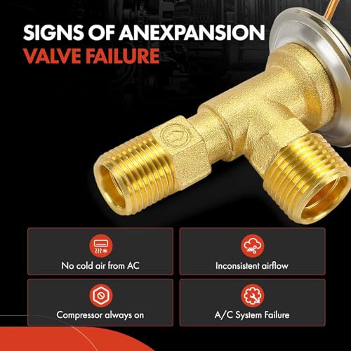 A-Premium A/C Expansion Valve Compatible with Ford Explorer 2003-2010, Explorer Sport Trac 2003-2005/2007-2010 & Lincoln Aviator 2003-2005 & Mercury Mountaineer 2003-2010, Rear Side - Image 5