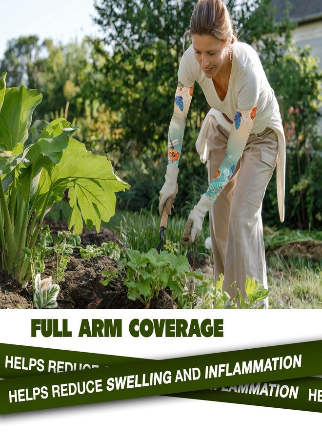 ARMORAY Gardening Sleeves Arm Protection for Women - Garden Sleeve for Women with UV Protection, Lightweight Sun Sleeve, Protective Sleeves for Arms for Outdoor Yard Work (Dragonfly Bloom 1 Pair) - Image 3