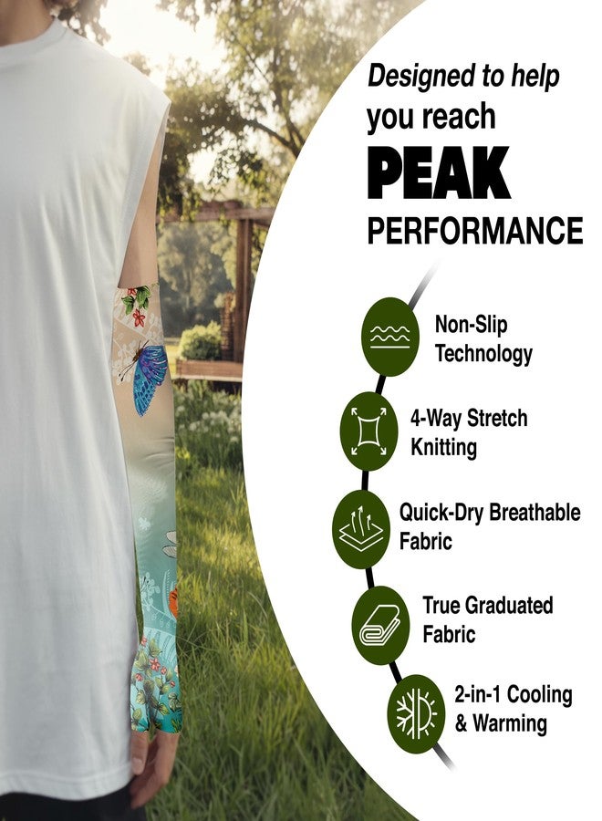 ARMORAY Gardening Sleeves Arm Protection for Women - Garden Sleeve for Women with UV Protection, Lightweight Sun Sleeve, Protective Sleeves for Arms for Outdoor Yard Work (Dragonfly Bloom 1 Pair) - Image 2