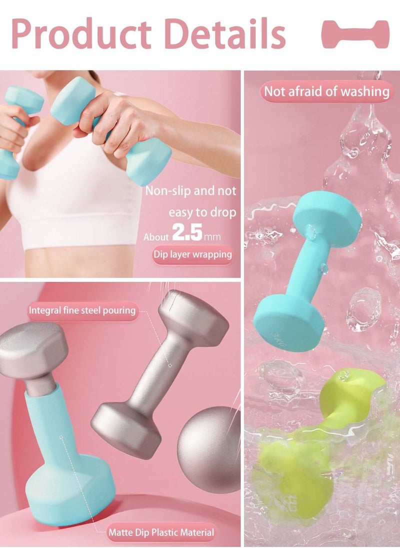 Viden - 18KG Cast Iron Dumbbell Set 3 Pairs 2KG 3KG 4KG Dip Plastic Men Ladies Body Workout Shape Fitness Exercise - Image 1