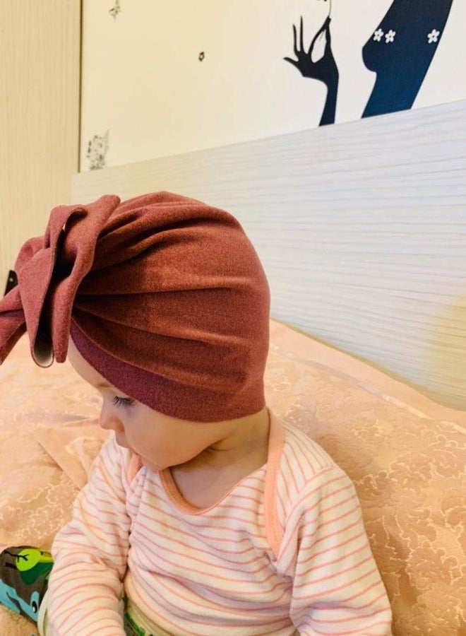 KIDOCHEESE Baby Turban Bun Knot Baby Girl Hat Newborn Hospital Cap Infant Toddler Beanie Head Wrap with Big Bow, 6pcs-style B, 0-24 Months - Image 3