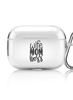 Classic Clear printed Case for Apple AirPods Pro 2nd Generation Thin Transparent Cover [Designed for Apple AirPods Pro 2nd Generation] - Wife Mom Boss