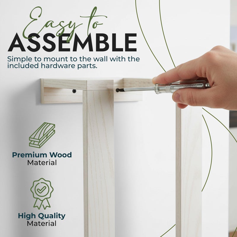 RELODECOR Blanket Wall Rack â€“ Decorative Farmhouse Style Wooden Ladder â€“ Rustic Quilt & Towel Holder â€“ Wall Mounted Storage Rack for Living Room, Bedroom & Bathroom â€“ Stylish White Design - Image 3
