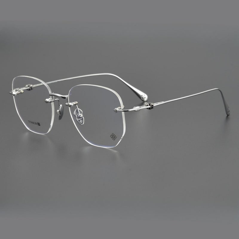Lightweight Premium Titanium Frameless Eyeglasses for Men and Women Silver