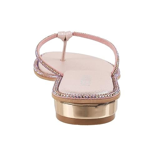Metro Women Rose Gold Flat Fashion Chappal UK/6 EU/39 (35-392) - Image 4