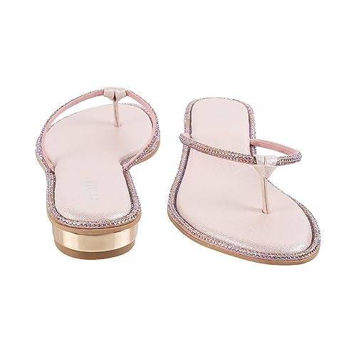 Metro Women Rose Gold Flat Fashion Chappal UK/6 EU/39 (35-392) - Image 5