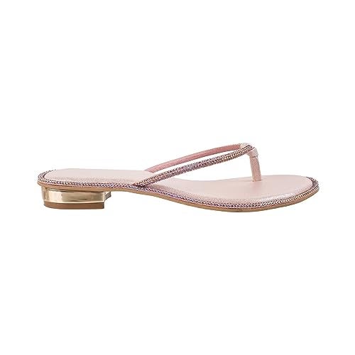 Metro Women Rose Gold Flat Fashion Chappal UK/6 EU/39 (35-392) - Image 3