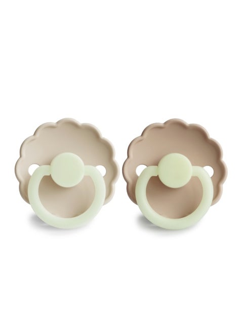 Daisy Silicone Baby Pacifier 0-6M 2-Pack Cream Night/Croissant Night -Size 1