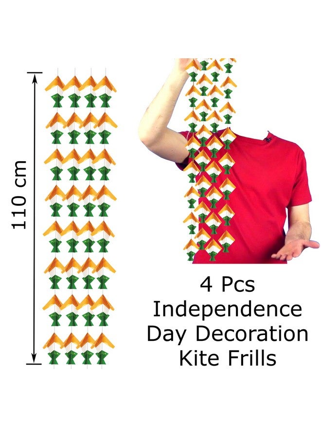 TOYXE Tri Color Kite Frills for Independence Day | Republic Day Decoration Pack of 4 Pieces - Image 3
